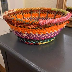 Handmade Woven Chindi Decorative Basket